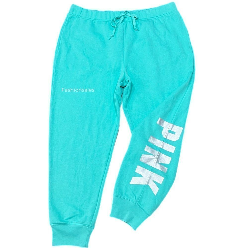 Victoria’s Secret Pink Relaxed Jogger Foil Logo Pants Green XXL